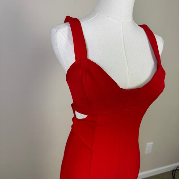 Zara Strappy Cutout Bodycon Midi Dress US Women's XS - Picture 4 of 9